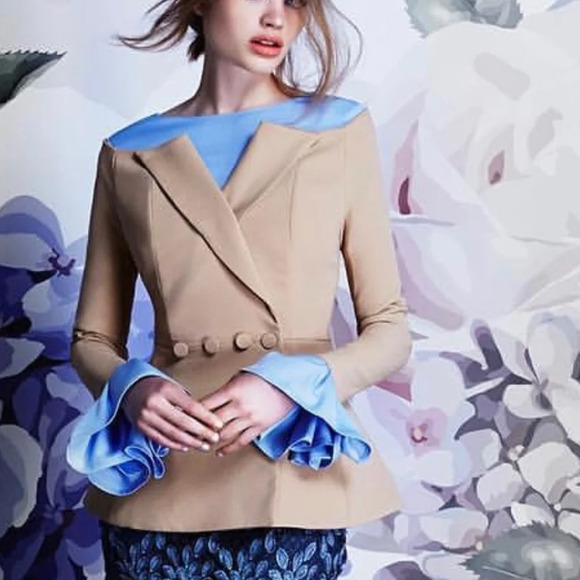 Asilio Tan Off-Shoulder Blazer - Picture 2 of 16